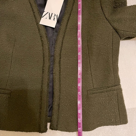 ZARA TEXTURED SHOULDER PAD JACKET - Picture 12 of 13